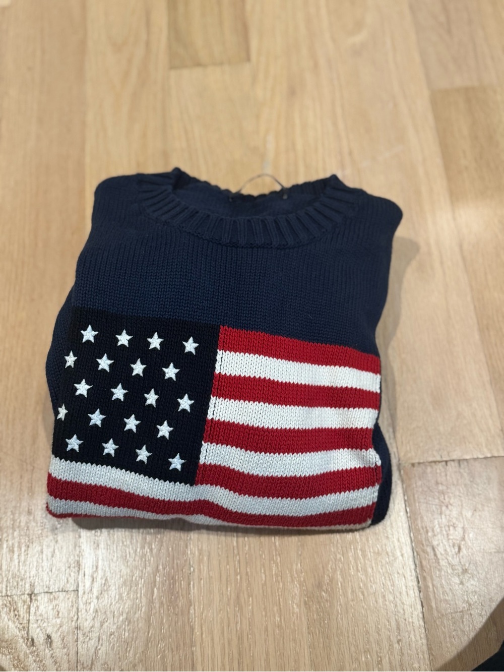 Brandy Melville Navy Knit American Flag Crewneck Sweater - Picture 2 of 6